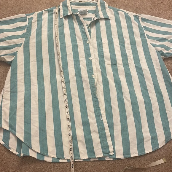 Mint & White Striped Beach Cotton Button Down - Picture 6 of 10